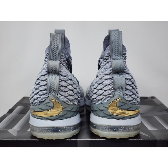 Nike LeBron 15 WOLF GREY 897648-005 Size 12 WORN - Picture 4 of 8